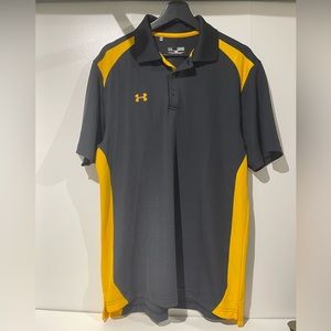 LIKE NEW - Under Armour Men’s Athletic Loose Fit Polo - Black/Gold, Med